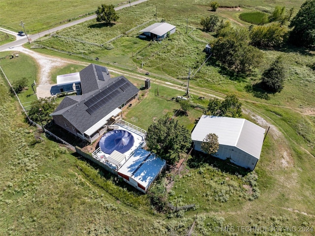 drone / aerial view featuring a rural view