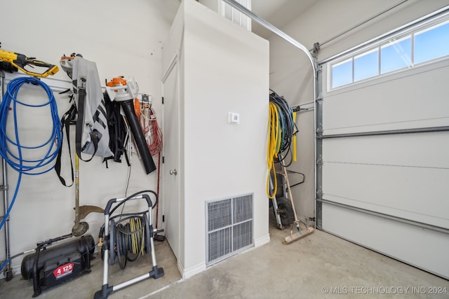 view of garage