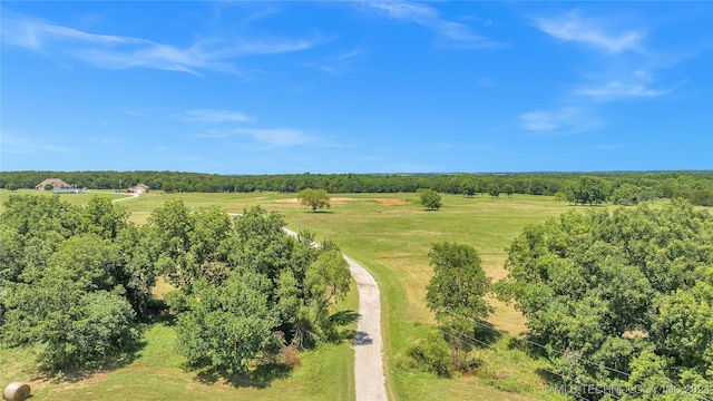 bird's eye view with a rural view