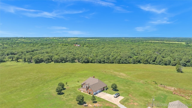 drone / aerial view featuring a rural view