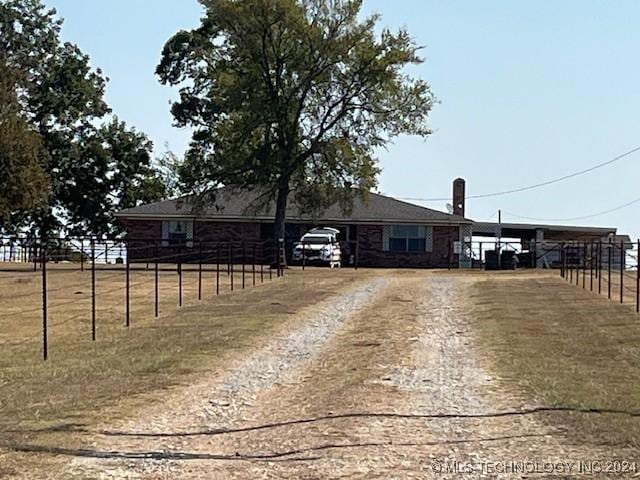 1384 Academy Rd, Bennington, OK 74723 - view of front of home with driveway
