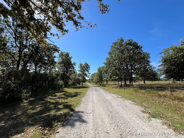 view of road featuring a rural view