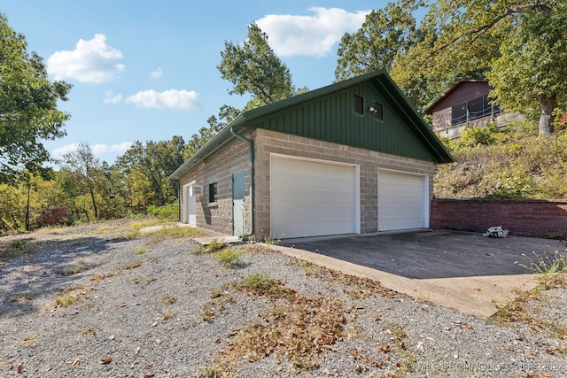 view of garage