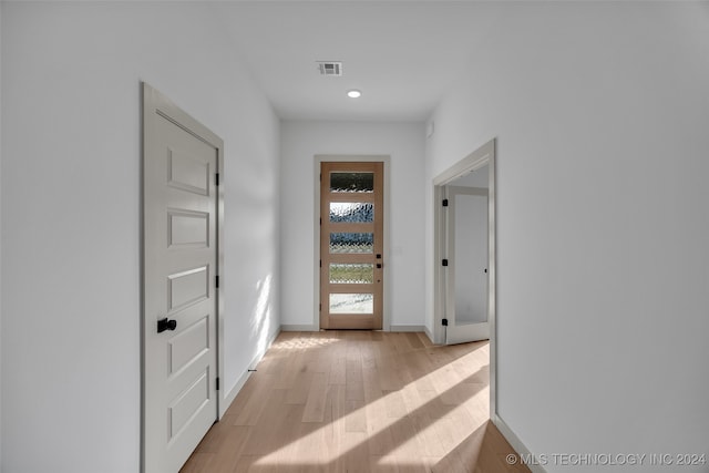 foyer entrance featuring light hardwood / wood-style flooring