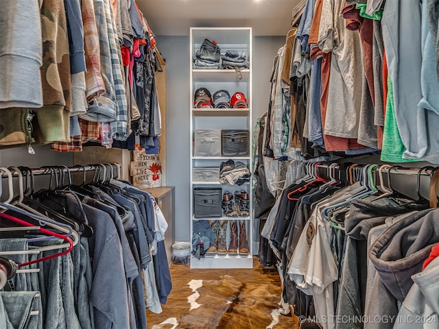 spacious closet with hardwood / wood-style floors