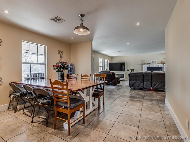 view of tiled dining area