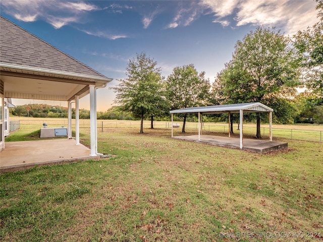 view of yard featuring a gazebo and a patio