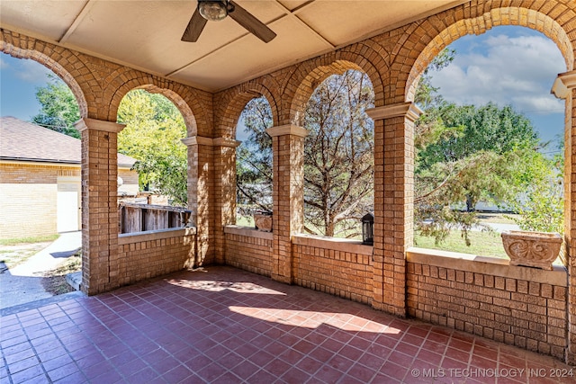 view of patio / terrace with ceiling fan