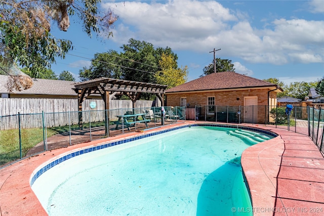 view of pool featuring a pergola