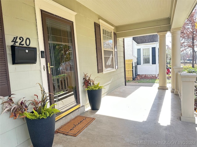 view of patio / terrace featuring covered porch