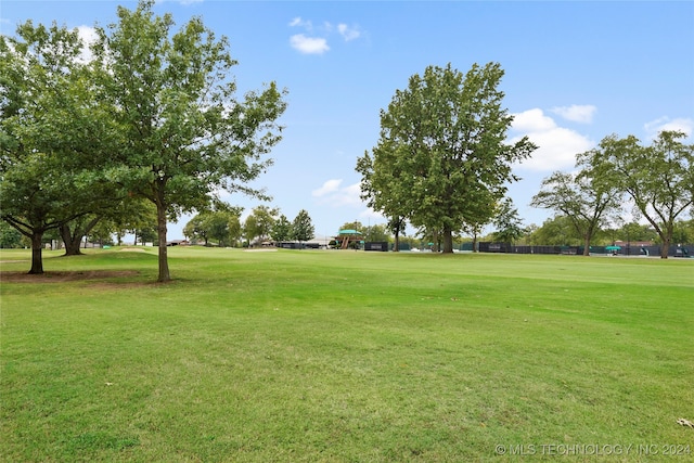 view of property's community with a yard