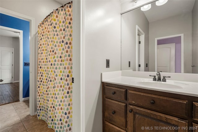 bathroom featuring vanity and tile patterned floors