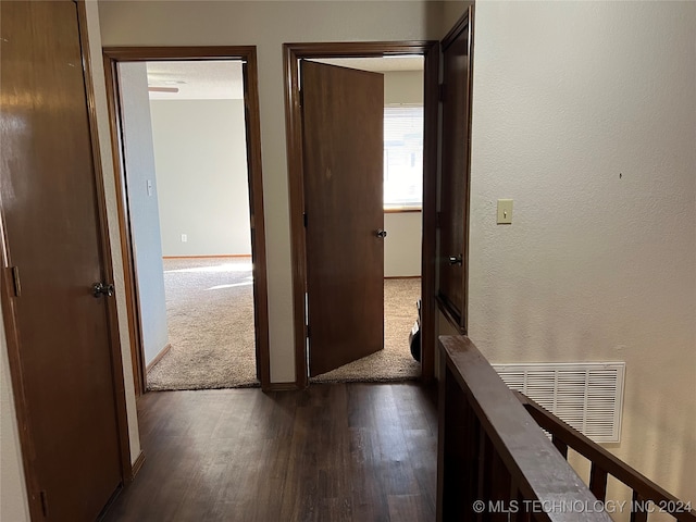 hall featuring dark hardwood / wood-style flooring