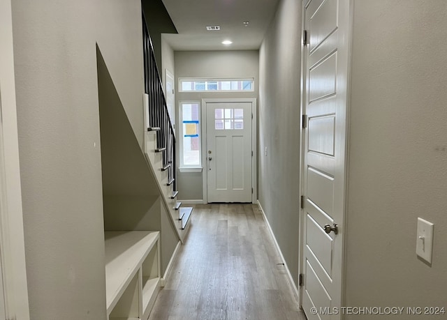 interior space with light wood-type flooring