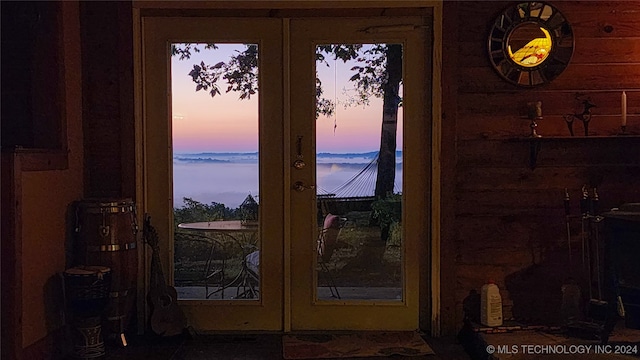 doorway featuring french doors