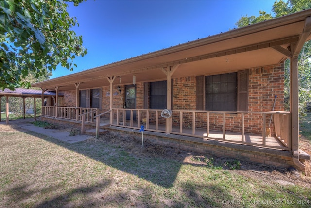 view of front of home with covered porch