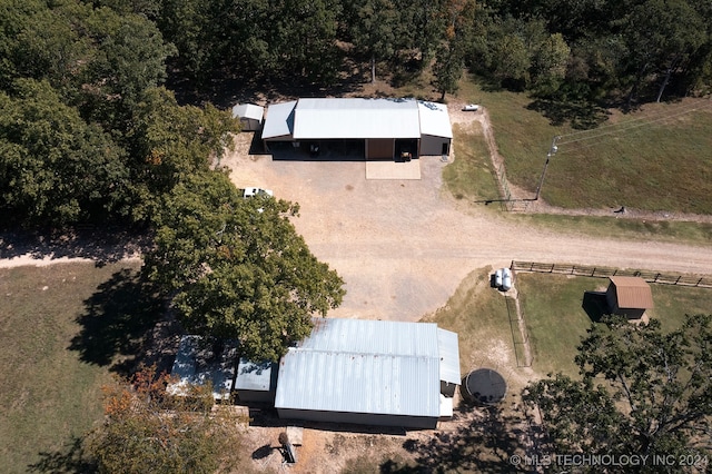 aerial view with a rural view