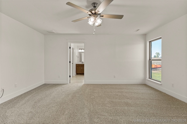 spare room featuring light colored carpet and a wealth of natural light