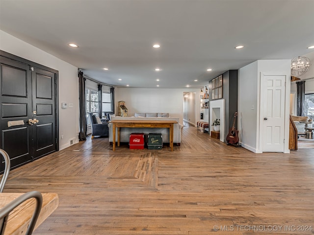 kitchen featuring light wood-type flooring