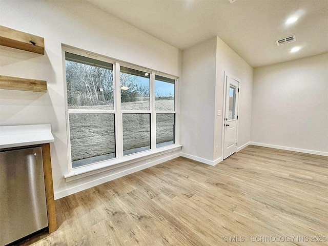 interior space featuring light hardwood / wood-style floors