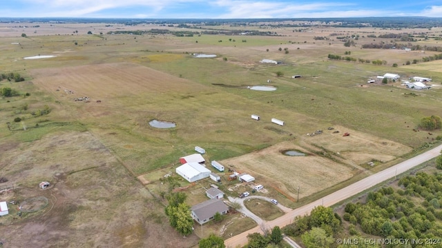 drone / aerial view with a rural view