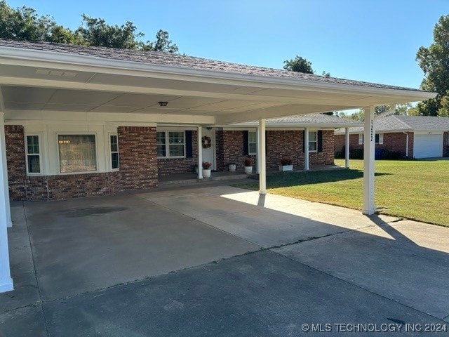 exterior space featuring a garage