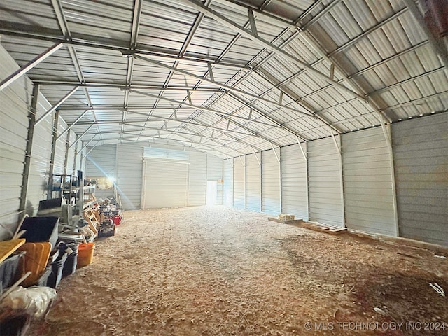 interior space featuring vaulted ceiling