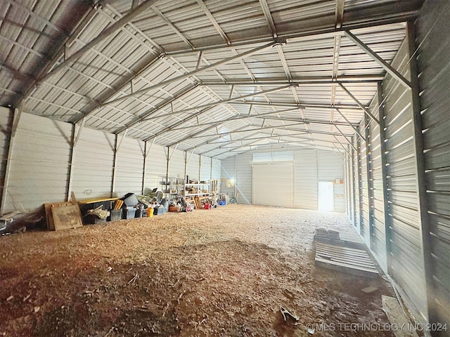 miscellaneous room featuring lofted ceiling