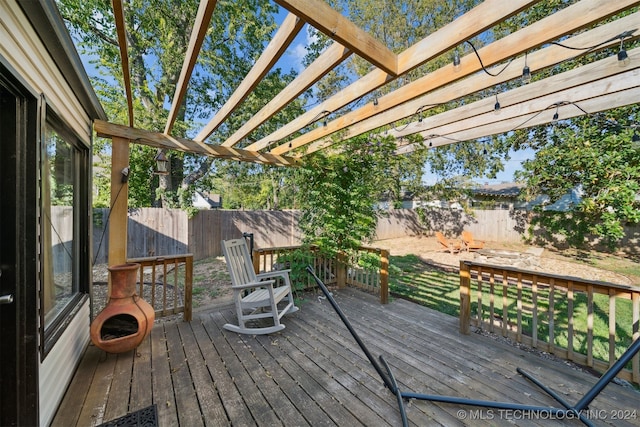 deck with a pergola