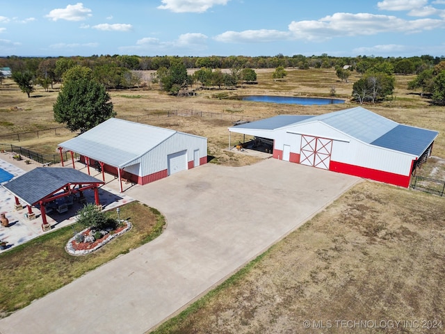 aerial view featuring a rural view