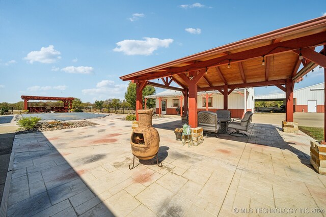 3691 E 390th Rd, Oologah, OK 74053 - view of patio / terrace with a gazebo