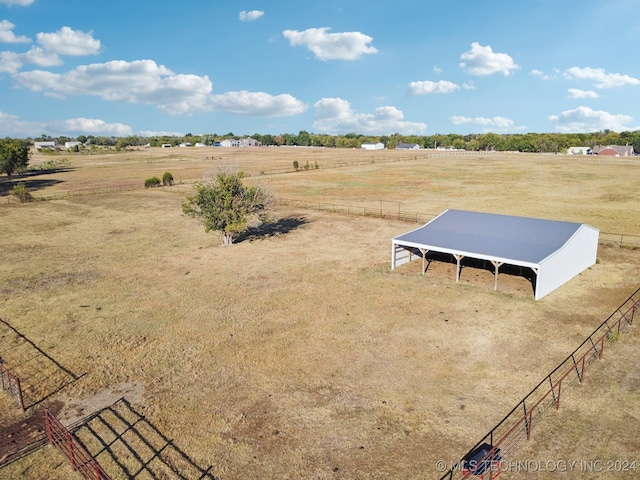 aerial view featuring a rural view