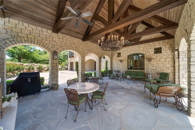 view of patio / terrace with ceiling fan