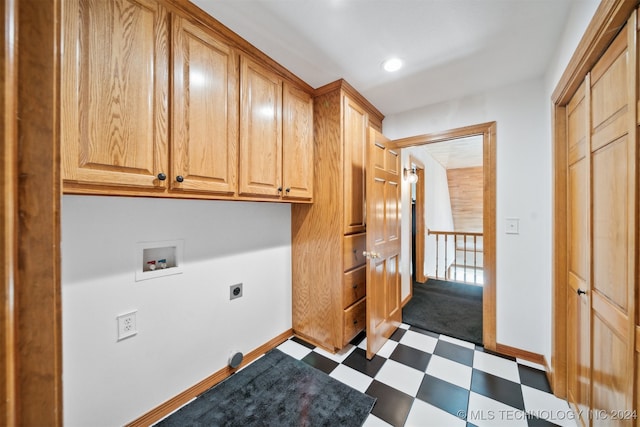 laundry area with washer hookup, cabinets, and hookup for an electric dryer