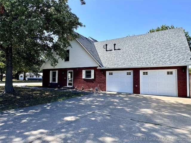 view of front property with a garage