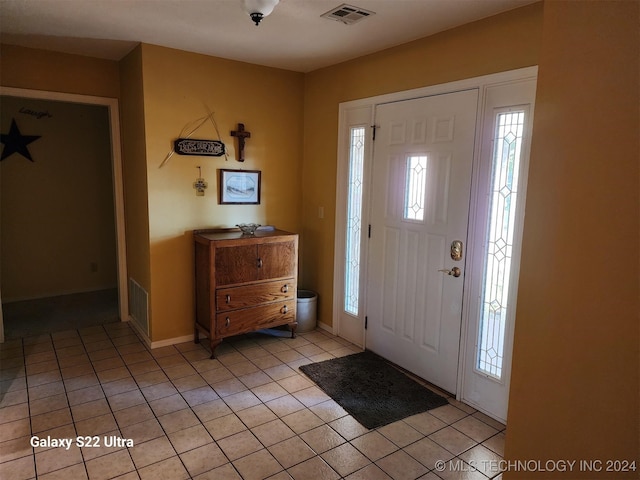 view of tiled foyer