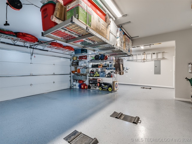 garage featuring electric panel