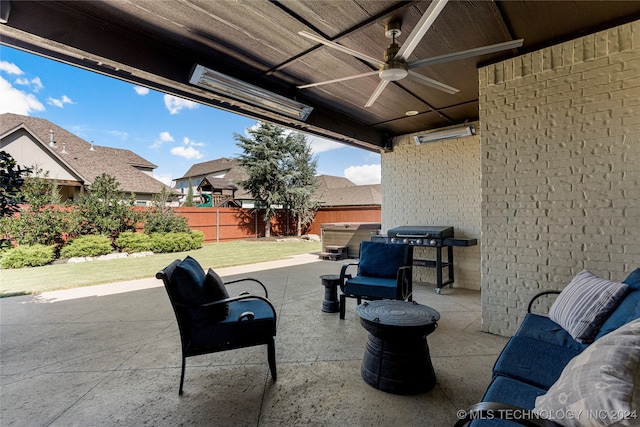 view of patio / terrace with ceiling fan