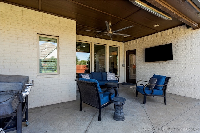 view of patio / terrace with outdoor lounge area and ceiling fan