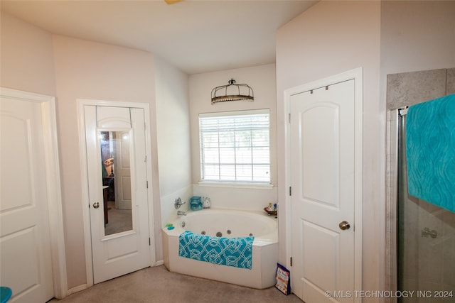 bathroom with separate shower and tub