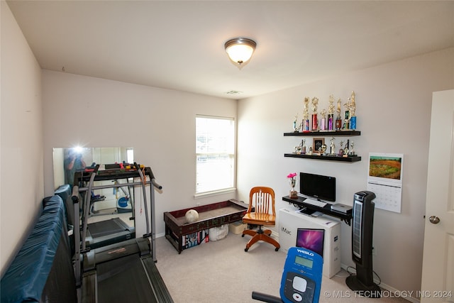 office area with carpet floors