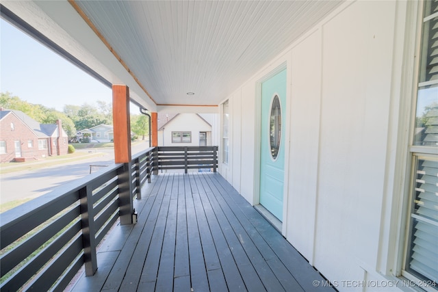 deck with covered porch