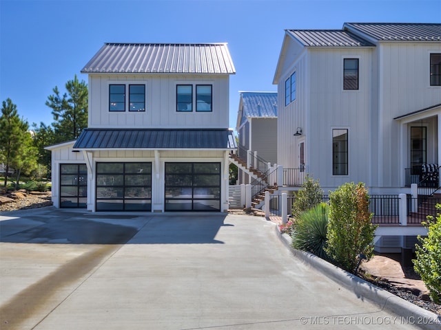 view of modern inspired farmhouse