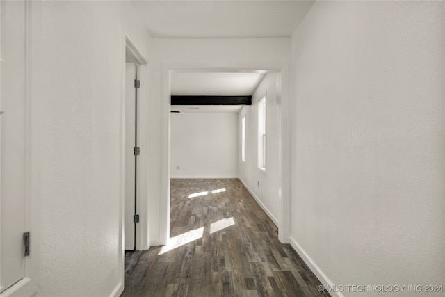 hallway featuring dark hardwood / wood-style flooring