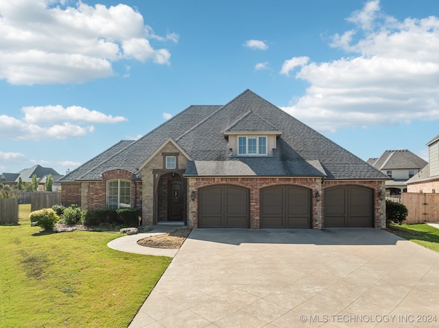 view of front of property featuring a front yard