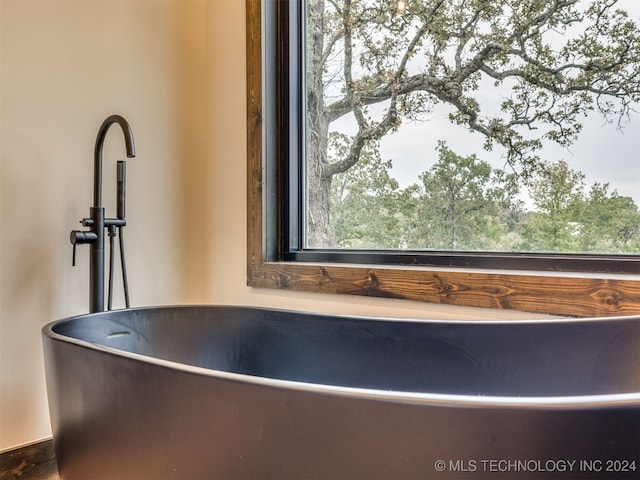 interior details featuring a tub to relax in