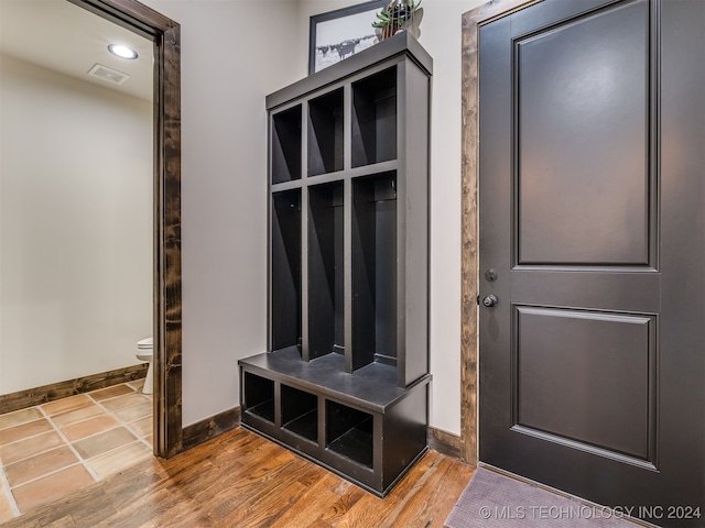 mudroom featuring hardwood / wood-style flooring