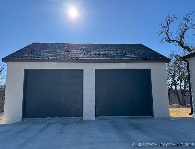 view of garage