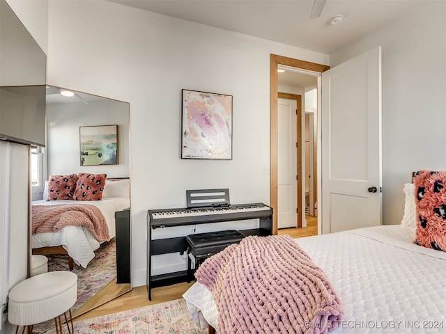 bedroom featuring light wood-type flooring