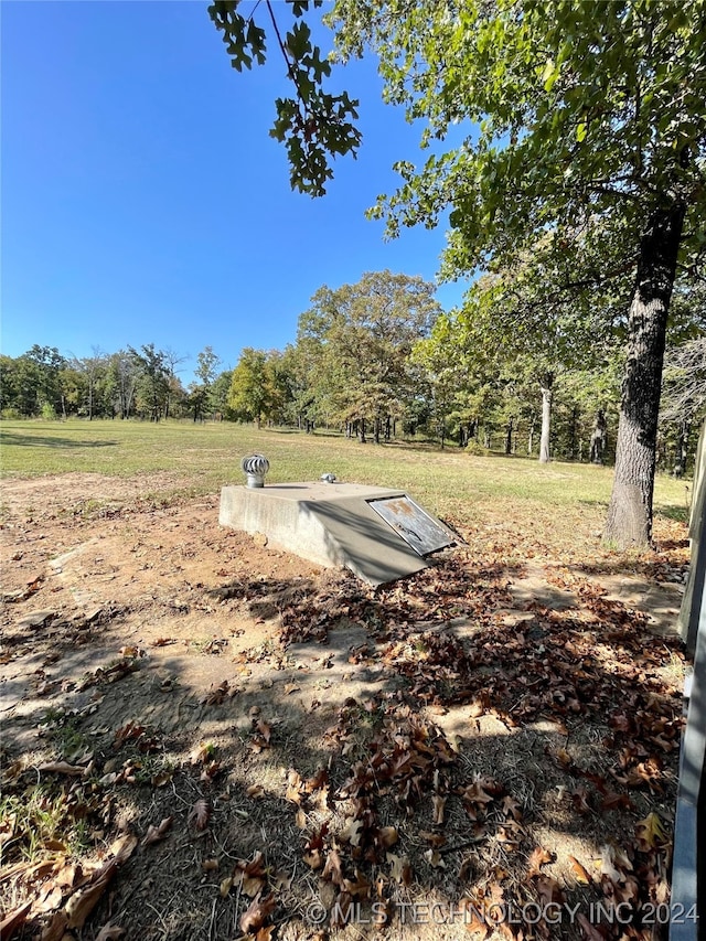 view of entry to storm shelter